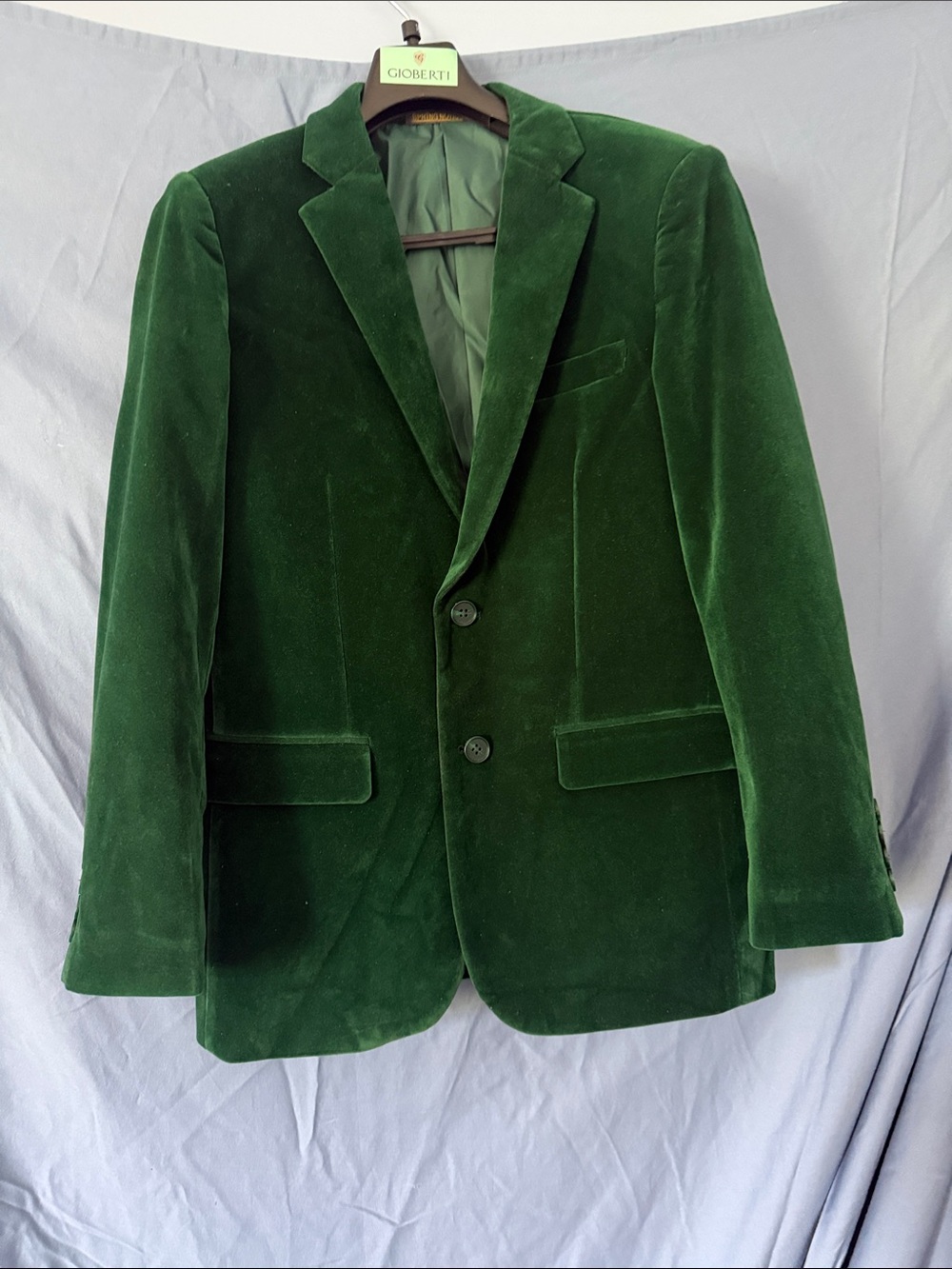 Kids Green Velvet Blazer by Gioberti